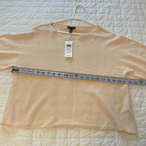NEW Eileen Fisher organic cotton nylon bateau neck bell sleeve cream top size XL - Picture 9 of 9